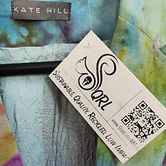 Kate Hill. 90s Reworked Multi-Color Tie Dye Blazer. Size: 4/6 - Picture 2 of 7